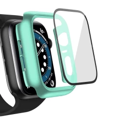 Carcasa 360° (Husa + Folie) Apple Watch 7/8 - 45MM Casey Studios - Turqoise Turqoise