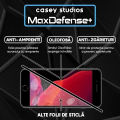 Folie Sticla iPhone 7 Plus / 8 Plus Casey Studios Full Screen 9H + Kit de Instalare Cadou - Negru Negru