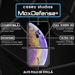 Folie Sticla iPhone XR/11 Casey Studios Full Screen 9H + Kit de Instalare Cadou - Negru Negru