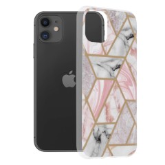 Husa iPhone 11 Arpex Marble Series - Pink Hex
