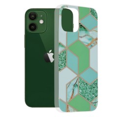 Husa iPhone 12 / 12 Pro Arpex Marble Series - Green Hex