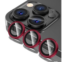 Protectie Camera pentru iPhone 12 Pro Max, Casey Studios MaxDefense+, Ultra HD, Anti Amprente, Anti Zgarieturi, Anti Socuri, Rosu