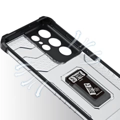 Husa Samsung Galaxy S21 Ultra 5G Arpex Crystal Ring Case - Negru Negru