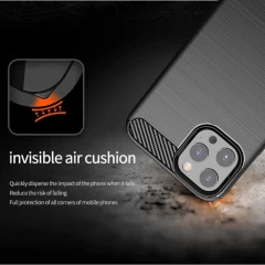 Husa iPhone 13 Pro Arpex Carbon Silicone - Negru Negru