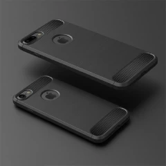 Husa iPhone 7 / 8 / SE 2, SE 2020 / SE 3, SE 2022 Arpex Carbon Silicone - Negru Negru