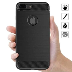 Husa iPhone 7 Plus Arpex Carbon Silicone - Negru Negru