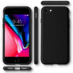 Husa iPhone 7 / 8 / SE 2 / SE 2020 / SE 2022 Spigen Liquid Crystal - Negru Negru