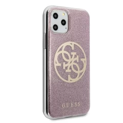 Husa Guess GUHCN65PCUGLPI iPhone 11 Pro Max pink 4G Circle Glitter - Roz Roz