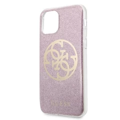 Husa Guess GUHCN65PCUGLPI iPhone 11 Pro Max pink 4G Circle Glitter - Roz Roz