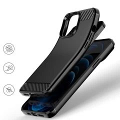 Husa Arpex Carbon Case Flexible Cover TPU pentru iPhone 13 Pro Max black - Negru Negru