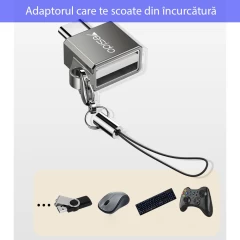 Adaptor Type-C la USB, Plug & Play, 480Mbps Yesido - Black Black