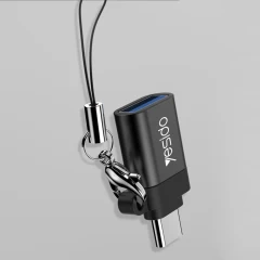 Adaptor Type-C la USB 3.0, Plug & Play, 5Gbps Yesido - Black Black