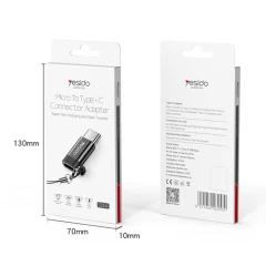 Adaptor Micro-USB la Type-C, Plug & Play, 480Mbps Yesido - Black Black