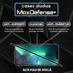 Folie Sticla iPhone 13 / 13 Pro Casey Studios Full Screen 9H + Kit de Instalare Cadou - Negru Negru