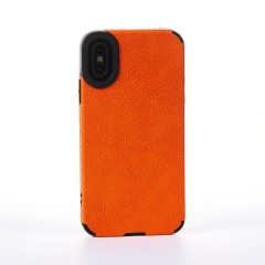 Husa iPhone X/XS Casey Studios Grained Leather - Portocaliu