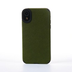 Husa iPhone XR Casey Studios Grained Leather - Verde