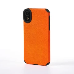 Husa iPhone XR Casey Studios Grained Leather - Portocaliu Portocaliu