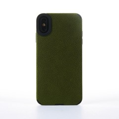 Husa iPhone XS Max Casey Studios Grained Leather - Verde
