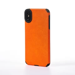 Husa iPhone XS Max Casey Studios Grained Leather - Portocaliu Portocaliu