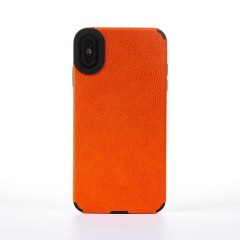 Husa iPhone XS Max Casey Studios Grained Leather - Portocaliu