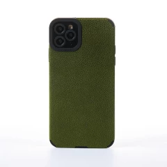Husa iPhone 11 Pro Max Casey Studios Grained Leather - Negru Verde 