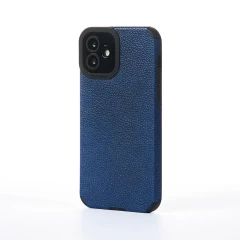Husa iPhone 12 Casey Studios Grained Leather - Albastru Albastru