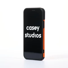 Husa iPhone 12 Casey Studios Grained Leather - Portocaliu Portocaliu