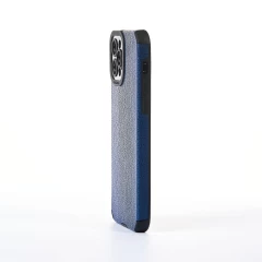 Husa iPhone 12 Pro Casey Studios Grained Leather - Albastru Albastru