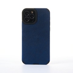 Husa iPhone 12 Pro Casey Studios Grained Leather - Albastru