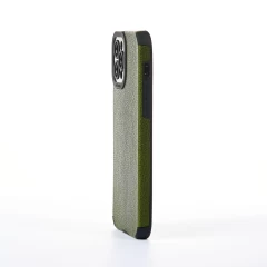 Husa iPhone 12 Pro Casey Studios Grained Leather - Verde Verde