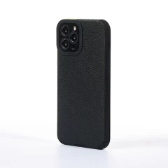 Husa iPhone 12 Pro Casey Studios Grained Leather - Negru Negru