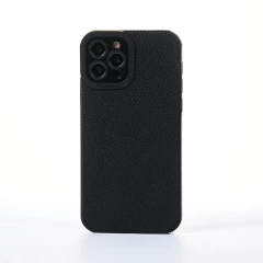 Husa iPhone 12 Pro Casey Studios Grained Leather - Portocaliu Negru 