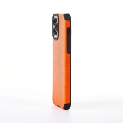 Husa iPhone 12 Pro Casey Studios Grained Leather - Portocaliu Portocaliu