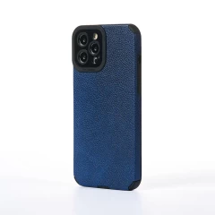 Husa iPhone 12 Pro Max Casey Studios Grained Leather - Albastru Albastru