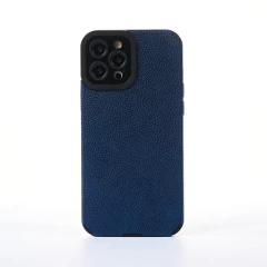 Husa iPhone 12 Pro Max Casey Studios Grained Leather - Verde Albastru 