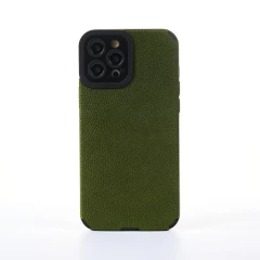 Husa iPhone 12 Pro Max Casey Studios Grained Leather - Portocaliu Verde 