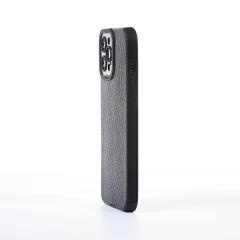 Husa iPhone 12 Pro Max Casey Studios Grained Leather - Negru Negru