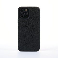 Husa iPhone 12 Pro Max Casey Studios Grained Leather - Negru