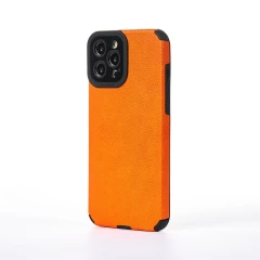 Husa iPhone 12 Pro Max Casey Studios Grained Leather - Portocaliu Portocaliu