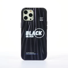 Husa iPhone 12/12 Pro Casey Studios Black Silver - Negru Negru