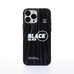 Husa iPhone 13 Pro Max Casey Studios Black Silver - Negru Negru
