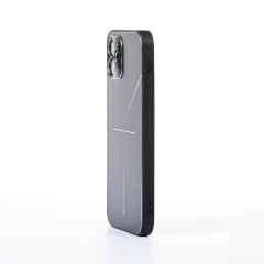 Husa iPhone 12 Casey Studios Metalines - Negru Negru