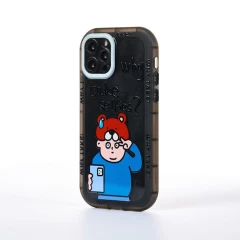 Husa iPhone 12 Pro Casey Studios Why? - Negru Negru