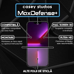 Folie Sticla iPhone 13 Pro Max Casey Studios Full Screen 9H + Kit de Instalare Cadou - Negru Negru