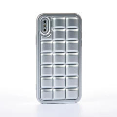 Husa iPhone X/XS Casey Studios Squared Up - Negru Silver 