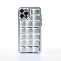 Husa iPhone 12 Pro Casey Studios Squared Up - Negru Silver 