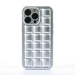 Husa iPhone 13 Pro Casey Studios Squared Up - Negru Silver 