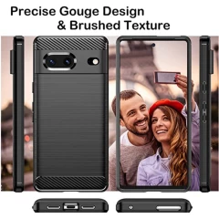 Husa Google Pixel 7 Arpex Carbon Silicone - Negru Negru