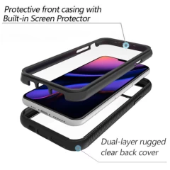 Husa iPhone 14 Plus Arpex Defense360 Pro + Screen Protector - Negru Negru