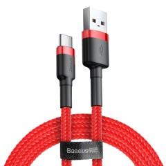 Cablu Date USB la Type-C, 3A, 0,5 m, Baseus, CATKLF-A09 - Rosu